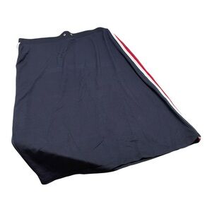 Tommy Hilfiger Dark Blue Maxi Skirt with Tricolor Stripes Size XL